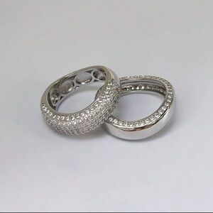 Crystal Pavé Dome Ring in Silver Tone - Women Jewelry